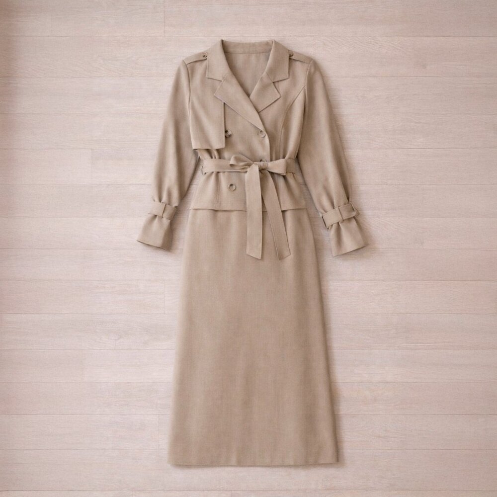 Women's Tan and Cream Suit